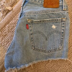 Levi's Blue Jean Shorts Distressed Cut-Off Style